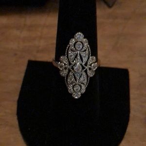 Sterling silver and cubic Zirconia ring size 8 NWOT stamped 925